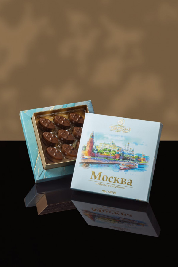 №1 Пушкинская фабрика Конфеты Миндаль (Москва), 115г(голубая коробка) в Ставрополе