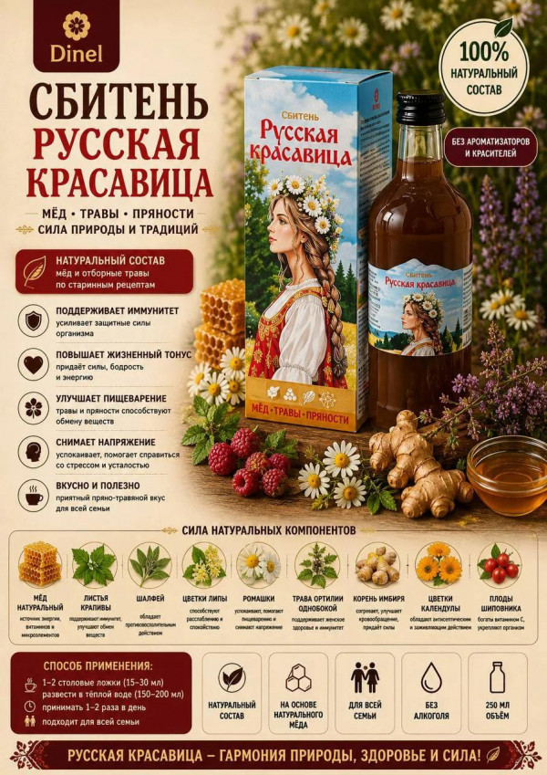 №3 Сбитень Русская красавица, 250мл в Ставрополе